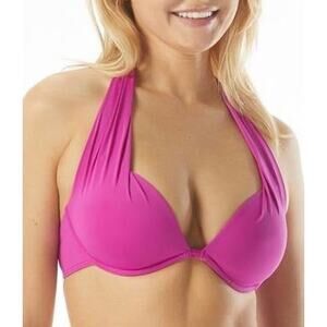 Coco Reef Contours Cameo Halter Underwire Push Up Bikini Top 10 34C NWT